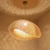 Pendellampor kinesisk klassisk lampa bambu LED -lampor vintage trä dekoration vardagsrum hem belysning ljusarmaturer