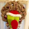 Christmas Decorations Thief Burlap Stealer Design Home Front Door Wreath Hoop Xmas Decor wreath Garlands 220914