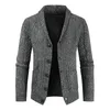 Men s Sweaters Gilet Cardigan Warm Winter Shawl Neck Button Front Cable Knitted Coat Jacket Jersey Hombre 220909