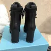 Botas Botas de moda Botines Zapatillas de deporte de invierno Diseñador Mujer Cuero Tela de nylon Mujer Tobillo Biker Australia Tamaño EE. UU. 4-10