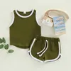 Set di abbigliamento Bambino Neonata Ragazzi Completi Abbigliamento Canotte senza maniche in cotone Pantaloncini casual per bambini Set di tute