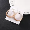 Hoop Earrings 2022 Women Fashion Jewelry Trend Beige Color Acrylic Resin Round For Girls Casual Acetate