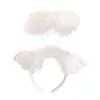 ヘアアクセサリー女性SガールSスーパーフェアリーヘッドバンドエンジェルヘッドドレスカワイイロリータ光る白い羽毛エルフスコスプレアニメ220909