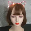 Hair Accessories Women Girl LED Flashing Cat Ears Hoop Glowing String Lights Headband Party Wedding Birthday Cosplay Halloween Christmas 220909