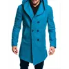 남자 양모 블렌드 따뜻한 남성 트렌치 코트 재킷 가을 남성 아웃웨어 오버 코트 남자 의류 용 의류 롱 코트 남자 220909