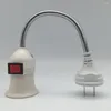 Lamp Holders E27 Base Wall Flexible Holder Light Socket Converter Bases EU/US Plug On/Off 20/25CM Book Adapter Switch