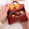 Gift Wrap 5 PCS Faux Leather Boxes Wedding Favor Bag With Bow Creative Chocolate Treat Candy for Birthday Baby Shower Party