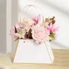 Emballage cadeau 4 pièces fleur Rose emballage papier boîtes Floral en plastique fête emballage boîte sac saint valentin mariage déco