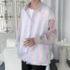 Camisas informales para hombre, ropa para amantes de los hombres, blusa de chifón reflectante Vintage a prueba de sol fina de verano para fiesta de manga larga de Tailandia
