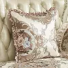 Pillow Chenille Fabric Jacquard Embroidered Covers Classic Floral Store Home Decorative Luxury Cover