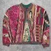 Pulls pour hommes Kapital japonais Vintage Industrie lourde Rétro à manches longues Pull à col en V Pull en tricot Hommes Rose Rouge Épaissie Cardigan lâche 220909