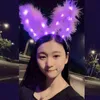 Hair Accessories Lady Light Up Bunny Rabbit Ears Headband Glowing LED Band For Wedding Birthday Halloween Holiday Party Headwear Gift 220909