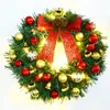 Decorações de Natal Led Wreath Wreath String String Pinecone Bell Pingente Porta pendurada Janela para casa Decoração Merry 220909