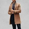 Men's Jackets Handsome Coat Cardigan Anti-wrinkle Men Solid Color Business Autumn Formal Trench