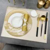 접시 세라믹 럭셔리 테이블 충전기 세트 흰색과 금 디너 플레이트 동양 요리 플라톤 도자기 칼집