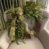 Dekoracje świąteczne 35 cm sztuczne zielone liście wieniec rattan gałęzie girlandy jesienne wiejskie drzwi frontowe dekoracje domowe przyjęcie ślubne 220909