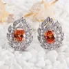 Boucles D'oreilles Pendantes Fleure Esme Charme Goutte De Noël Bijoux Accessoires Pour Femmes Hommes Bohème Orange Cubique Zircone Plaqué Rhodium R680