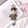 Keychains Fashion Girl Heart Doll Nyckelring Creative Real Mink Fur Keychain Pompom Bag Luxury Car Pendant Bag Pendant T220909