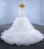 Mermaid Wedding Jurk Arabian Aso Ebi Bandeau Lange mouw Sexy Bridal Dress SM67275