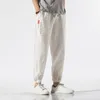 Pantaloni maschili pantaloni da uomo 2021 jogging in stile cinese harem uomini cotone lino in lino casual pantaloni maschi di grandi dimensioni pantaloni sciolti m-5xl1 q9ct#