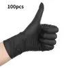 Vijf vingers handschoenen 100 pcsbox nitril zwarte wegwerphandschoenen voor keuken tatto huishoudelijk reiniging wasschotel handschoenen pvc latexfree olieveilig 220909