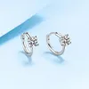 Boucles d'oreilles à clous pour femmes, pierres précieuses Moissanite 0.5 CT, or blanc, argent Sterling 925 massif, bijoux fins de fête Solitaire