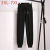 Pants 2022 Ladies Autumn Winter Plus Size Woman Clothing Jogger For Large Loose Cotton Black Belt Sports Trousers 7xl