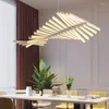 Lampy wiszące nordyckie salon LED żyrandol oświetlenie Fishbone Designer Dining Lighting Light
