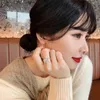 Creative Zircon Water Drop Petals Pingente Open Ring for Woman Luxury Wedding Party Jewelry Moda