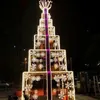 Decorazioni natalizie 30CM Grande fiocco di neve String Light Lampada a sospensione a LED per esterni Cortile Patio Albero Decorazioni per matrimoni Ghirlanda di fate 220909