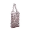 Evening Bags Luxury Handmade Beaded Clear Crystal Tote For Women Fashion Pearl Beading Handbags Party Elegant Ladies Purses