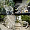 Decorative Figurines H&D Handmade Crystal Thai Elephant Statue With Trunk Up Figurine Home Decor Table Centerpiece Glass Art Animals