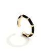 Design Sense Bone Bamboo Modelagem de Black e Branco Color Dourado Anel aberto 2022 Novas joias Goth Girl Acessórios para mulheres presentes