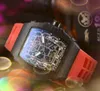 Popular mens digital number dial watch stopwatch 43mm wood grain fiber case rubber belt Trend Outdoor Chronograph Quartz Battery wristwatch Orologio di Lusso