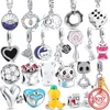 925 Silver Charm Bead Fit Pandora Charms Bracelet Dolphin Dumbbell Panda Charmes Ciondoli DIY Fine Beads Jewelry