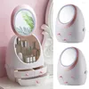 Compact Mirrors LED Light Makeup Organizer HD Mirror Cosmetic Storage Box Protable Creative Beauty Proof Drawer Waterproof