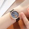 ساعة معصم 33 مم 2022 كرنفال الهيكل العظمي الميكانيكية ساعة المراقبة wristwatch للنساء مع حزام الجلد الأحمر relogio feminino