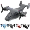 Alloy Diecast Osprey V22 طائرة هليكوبتر ضوء سحب لآلو طائرة النقل Machine Kids Collection Aircraft Model278W5965819