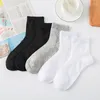 Men's Socks 10 Pairs Grey Cotton Medium Tube Short Men Spring Summer Breathable Foundation Stockings Solid Color