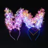 Hair Accessories Led Bunny Ear Headband Light Up Tassel Hairband Kids Adult Wedding Halloween Christmas Birthday Party Glow Decoration Favor 220909