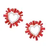 Brillant amour coeur boucles d'oreilles pour femmes luxe géométrique strass cristal boucles d'oreilles corée bijoux mariage Brincos