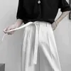 Men's Pants Harajuku Fashion Men's Pants Casual Wide leg Oversize Pants With Belt Korean Style Streetwear Trousers For Men Soild Color White T220909