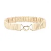 Ceintures Femme Taille Élastique Stretch Ceinture Cinch Ceinture En Métal Boucle Ronde Pour Femmes Cummerband Vêtements Accessoires