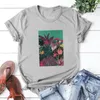 女性のTシャツ熱帯花夏夏旅行ヴィンテージティーバケーションアロハ植物トップスハワイ美的服xl