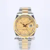 EWF apenas 126233 A3235 AUTOMÁTICO UNISSISEX Relógio Mens Ladies 36 Two Tonete Amarelo Gold Gold Palm Motif Dial