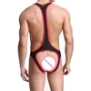 Undershirts Sexy Men Undershirt Stretch Bodysuit Jumpsuit Wrestling Singlet One-Piece Leotard Gay Jockstrap Open BuUnderwear Briefs Homme