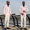 Mäns kostymer män blazrar rosa stripe män tuxedos smala passform 1 stycke costom gjord skakad lapel pocket blazer smart casual bröllop fest