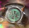 Premium Full Full Forcewatch Timer Watches 45mm Men Men Hour Hand Leather Belt Set Auger Outdoor Chronograph Quartz Automatic Mov258J