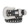 Western Women Colorful Rhinestone Crystal Belt f￶r Cowgirl Diamond Studded Leather Belt