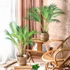 Flores decorativas 95 cm artificial grande decoração de festa rara de palmeiras verde plantas tropicais realistas de plástico interno fals